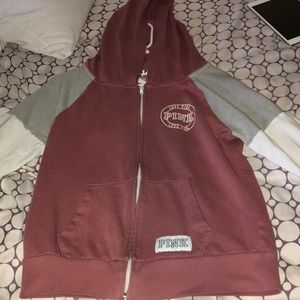 Pink light weight zipper up